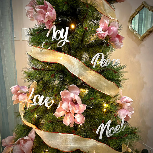 Festive Acrylic Christmas Tree Words