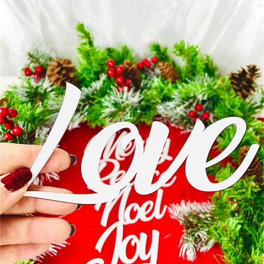 Festive Acrylic Christmas Tree Words