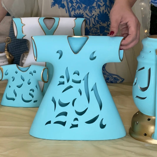 Handmade Clay Kaftan - Blue - Large