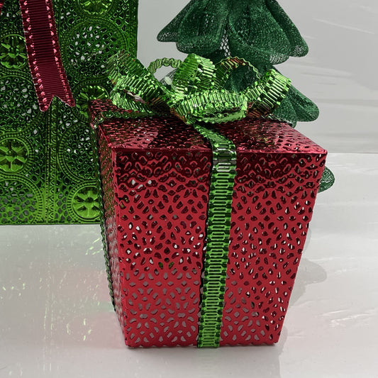 Red and Green Metal Present - Small